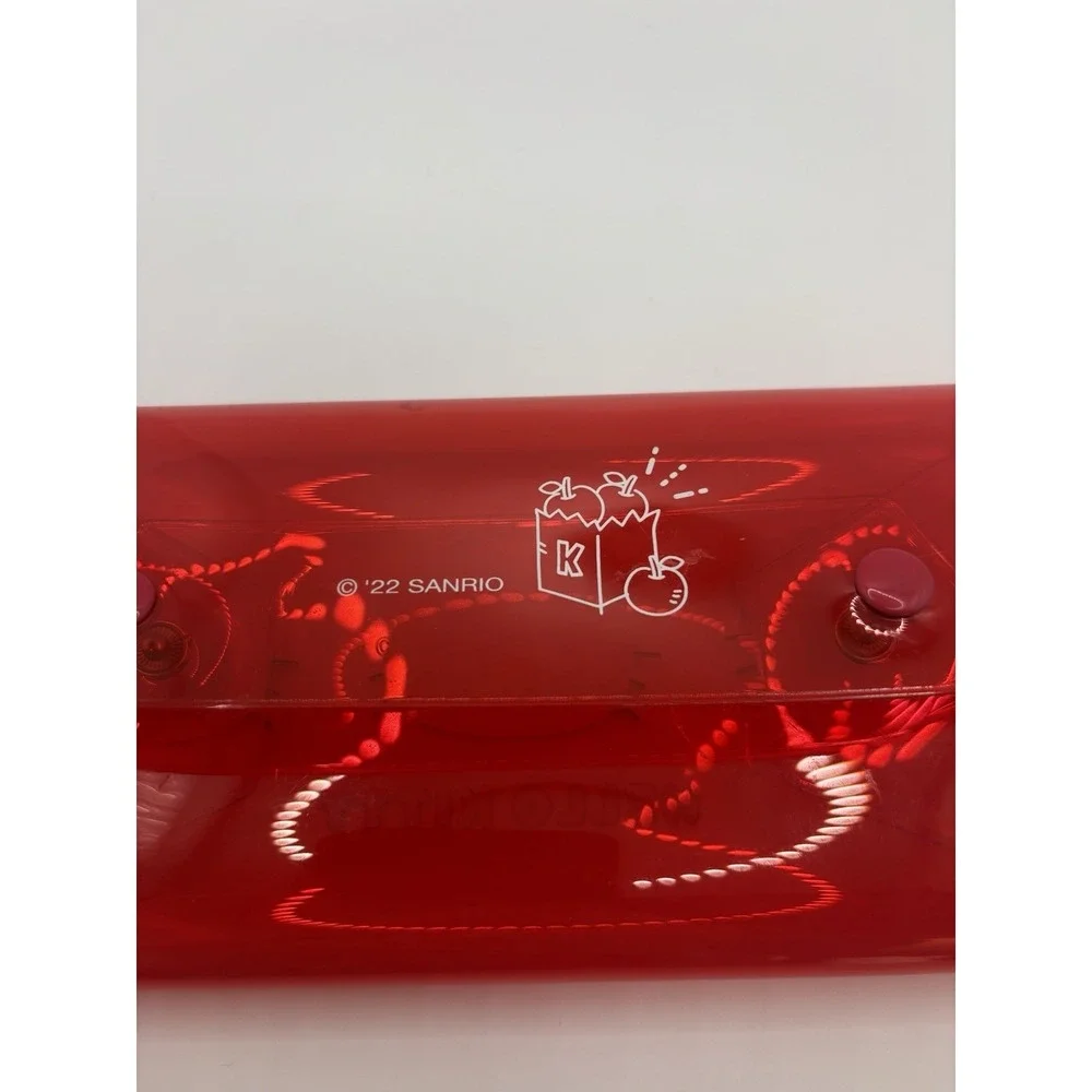 Sanrio Hello Kitty Red Clear Plastic Pencil Case